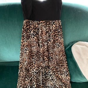 Leopard high low dress